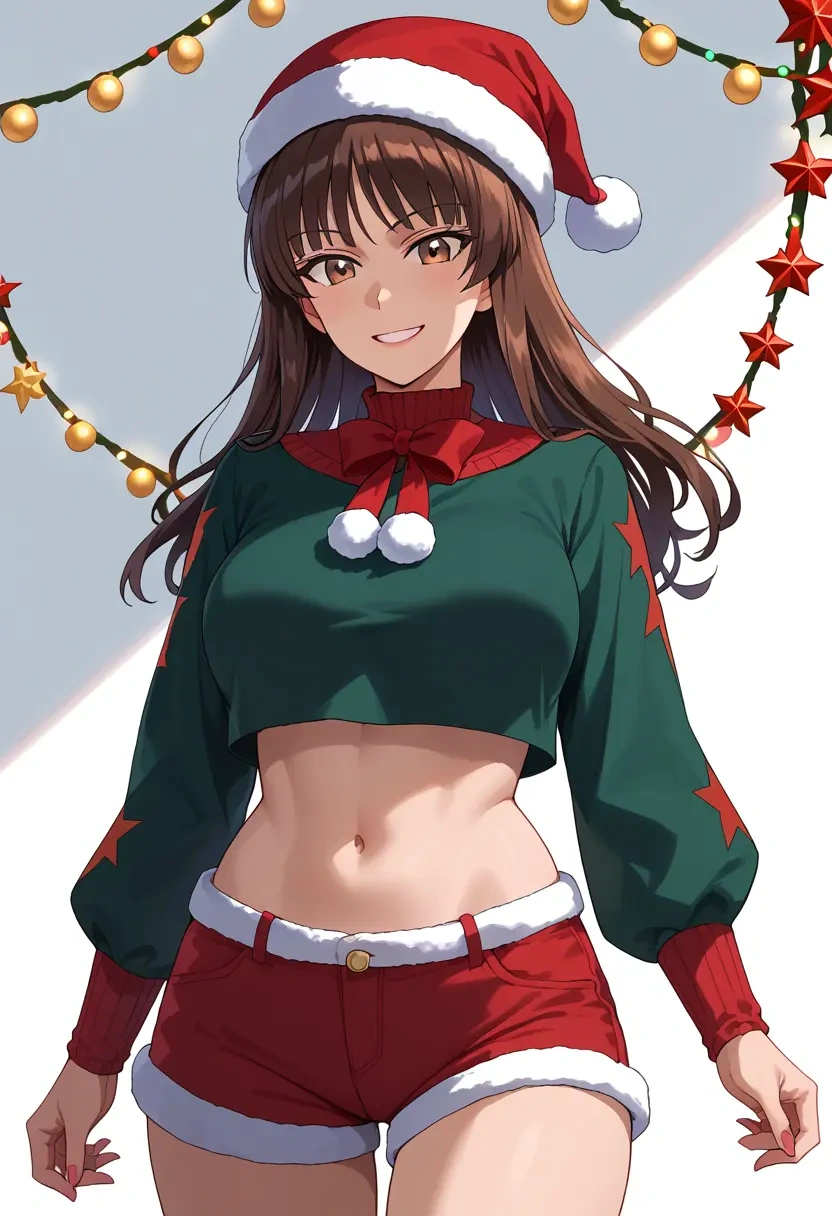 girls_und_panzer,nishizumi_maho,Christmas,red velvet shorts  - 