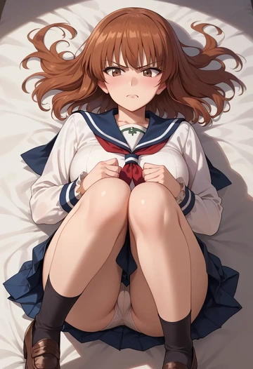 girls_und_panzer,nishizumi_miho,sailor, uniform  - AI generated anime art