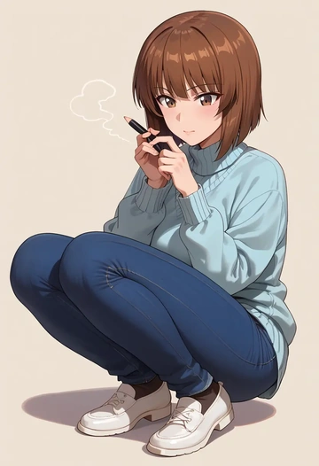 girls_und_panzer,nishizumi_miho,teacher  - AI generated anime art