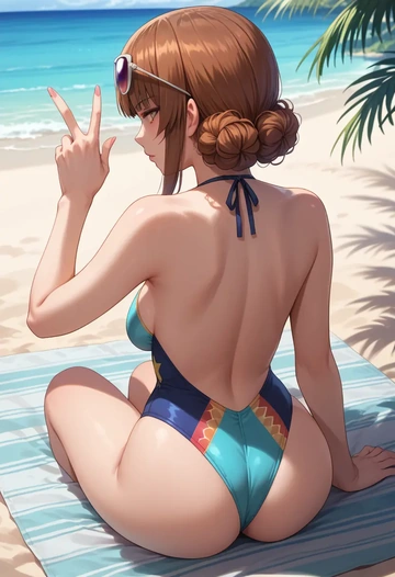 girls_und_panzer,nishizumi_miho,swimsuit,sexy  - AI generated anime art