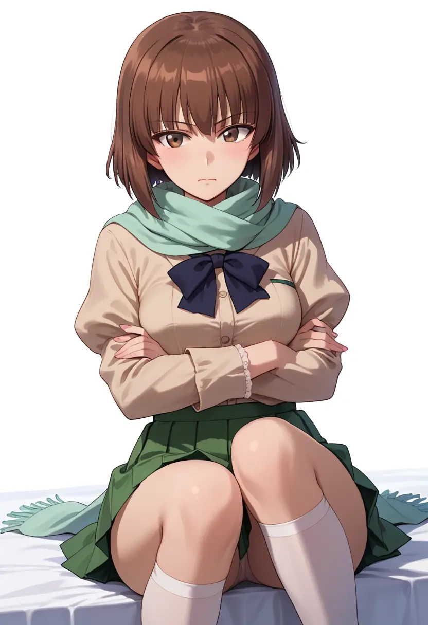 girls_und_panzer,nishizumi_miho,spring,student uniform,blouse  - 