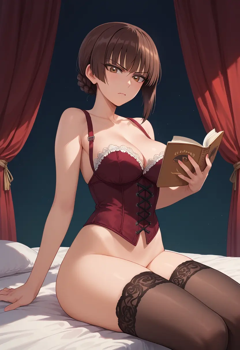 girls_und_panzer,nishizumi_shiho,Victorian-era,stockings,sexy  - 