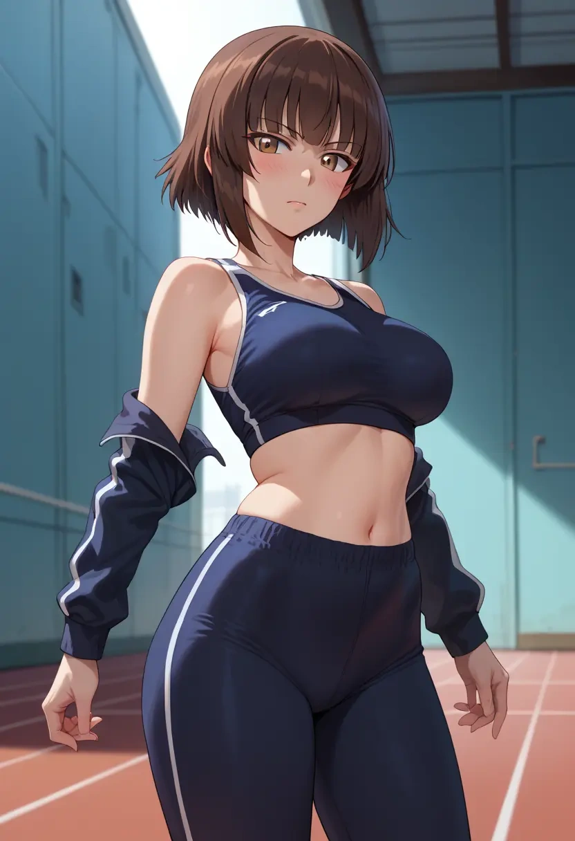 girls_und_panzer,nishizumi_shiho,athletic,track suit  - 