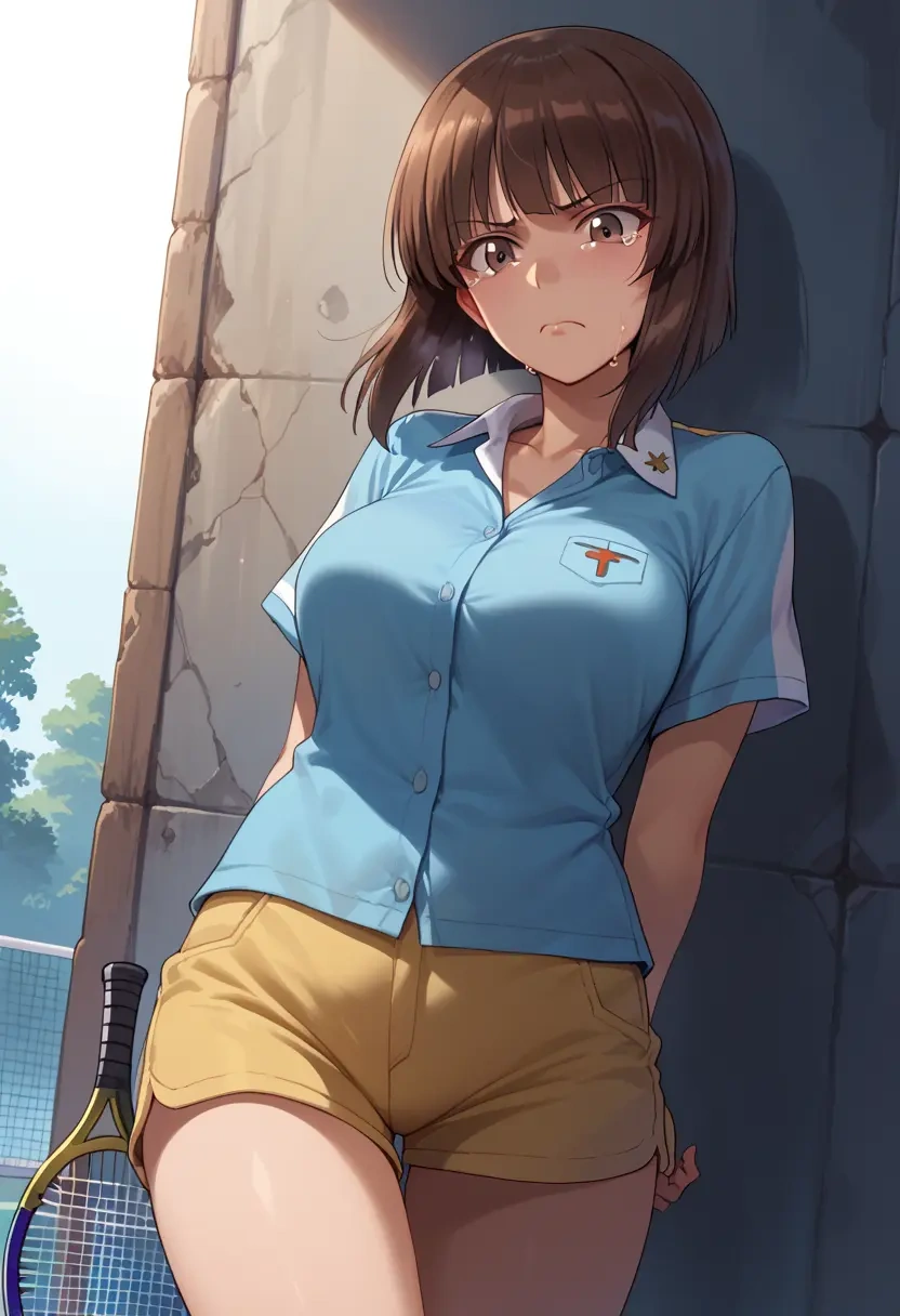 girls_und_panzer,nishizumi_shiho,tennis polo,skort  - 