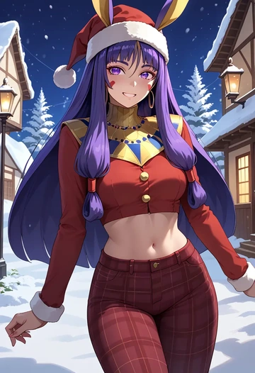 fate_(series),nitocris_(fate),Christmas,plaid trousers  - AI generated anime art