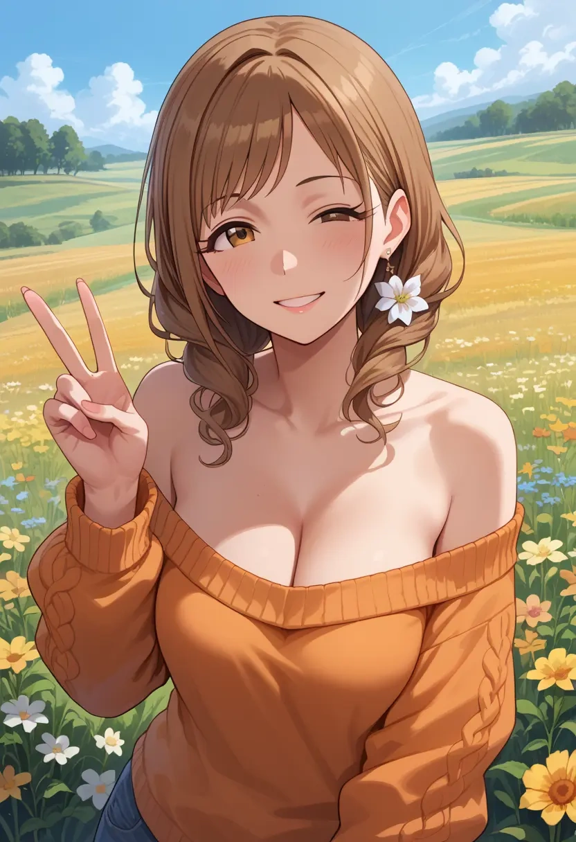 idolmaster,nitta_minami,orange,sweater  - 