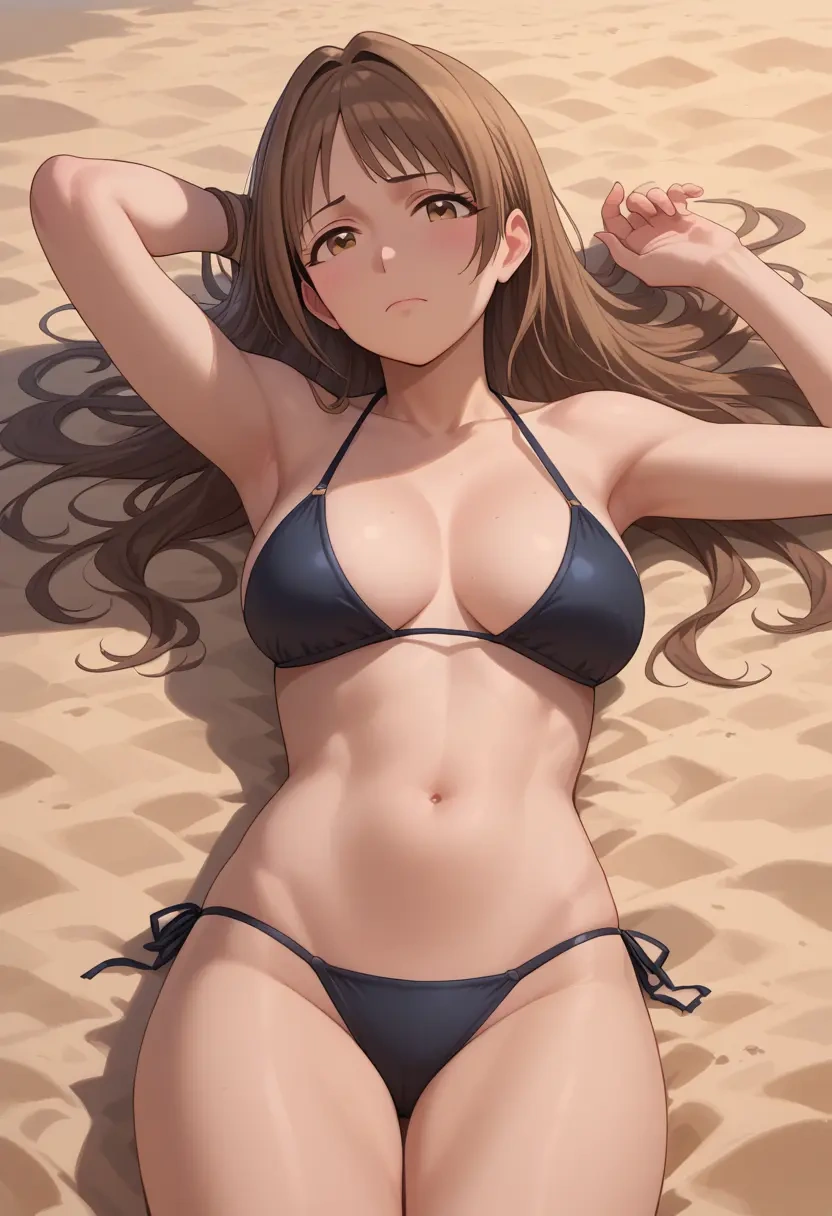 idolmaster,nitta_minami,black bikini  - 