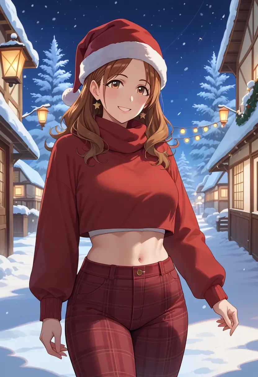 idolmaster,nitta_minami,Christmas,plaid trousers  - 