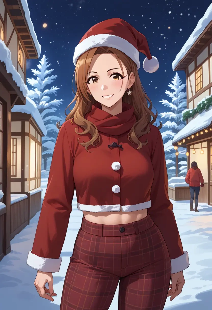 idolmaster,nitta_minami,Christmas,plaid trousers  - 