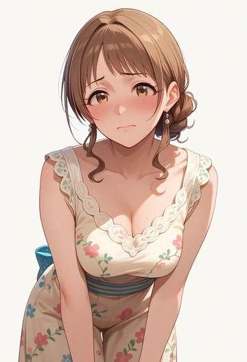 idolmaster,nitta_minami,abstract art blouse,dolphin shorts  - AI generated anime art