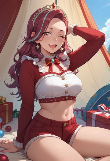 idolmaster,nitta_minami,red velvet shorts  - AI generated anime art