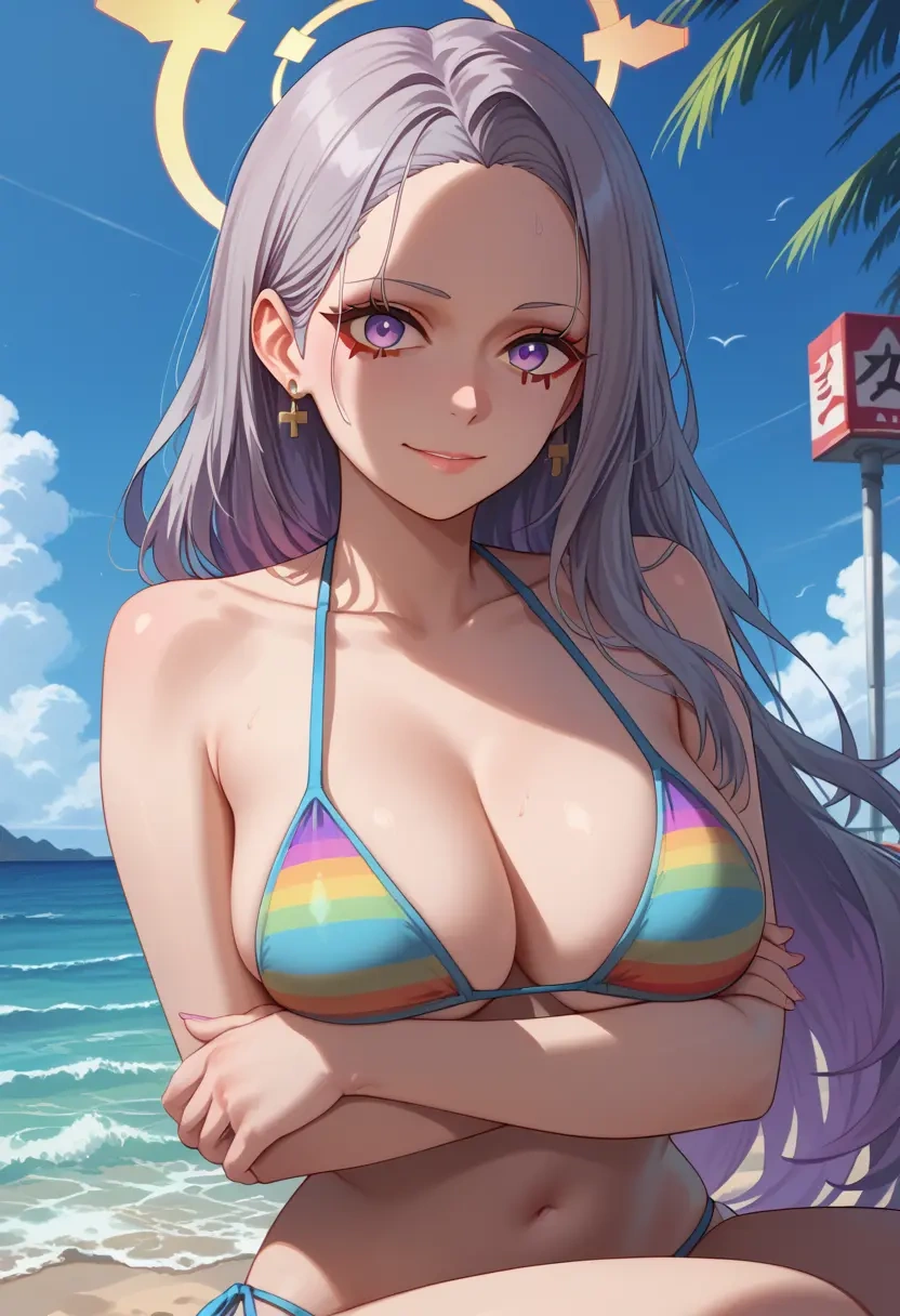 blue_archive,noa_(blue_archive),bikini,rainbow-colored,sexy  - 