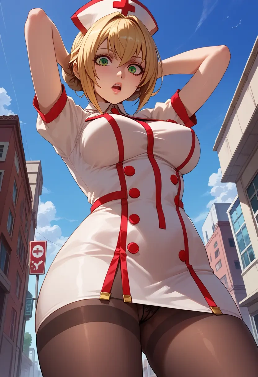 blazblue,noel_vermillion,nurse pantyhose,mini skirt, sexy  - 