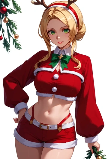 blazblue,noel_vermillion,Christmas,red velvet shorts  - AI generated anime art