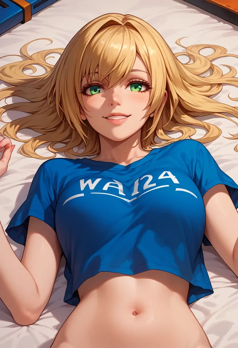 blazblue,noel_vermillion,crop graffiti tee,dolphin shorts  - 