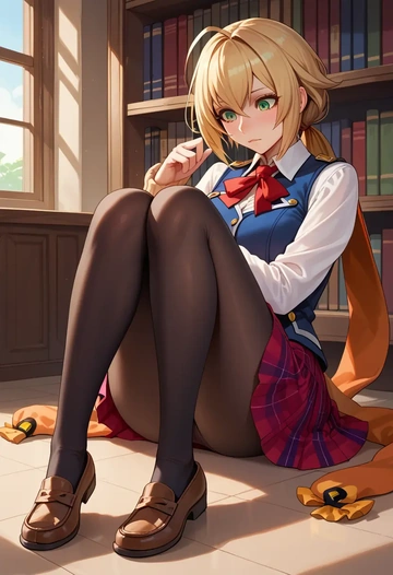 blazblue,noel_vermillion,winter,student uniform,vest  - AI generated anime art