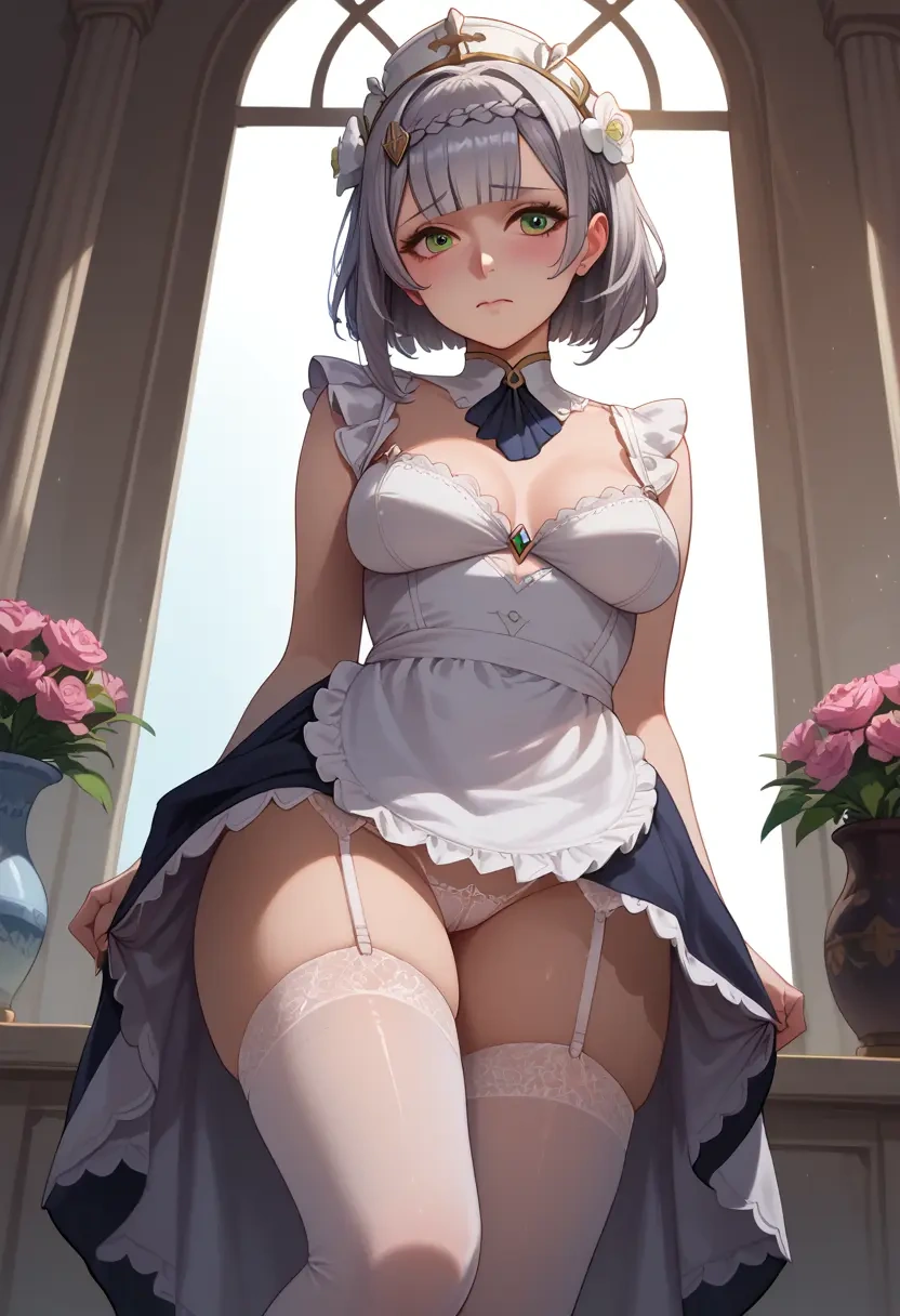 genshin impact,noelle_(genshin_impact),maid, sexy, stockings,panties  - 