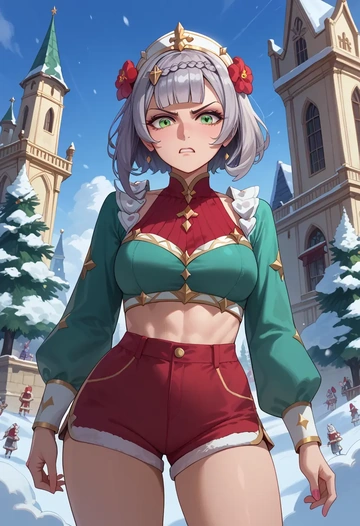 genshin impact,noelle_(genshin_impact),red velvet shorts  - AI generated anime art