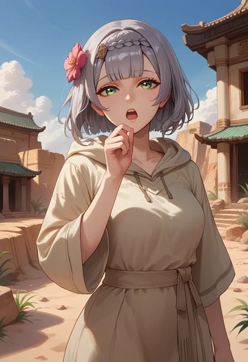 genshin impact,noelle_(genshin_impact),crop windbreaker,shorts  - AI generated anime art