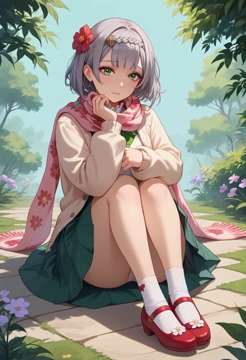 genshin impact,noelle_(genshin_impact),spring,student uniform,light cardigan  - AI generated anime art