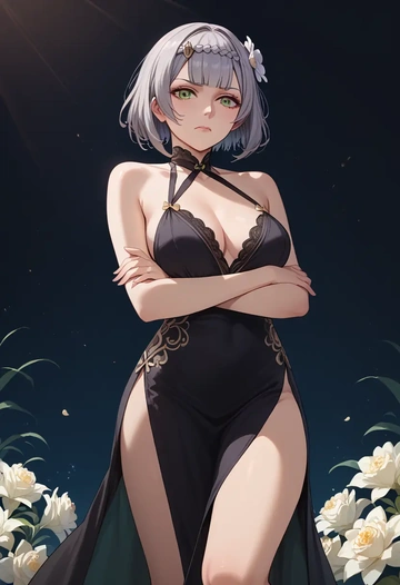 genshin impact,noelle_(genshin_impact),nightdress  - AI generated anime art