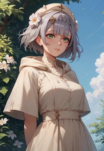 genshin impact,noelle_(genshin_impact),crop windbreaker,shorts  - AI generated anime art