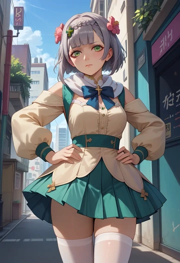 genshin impact,noelle_(genshin_impact),spring,student uniform,blouse  - AI generated anime art