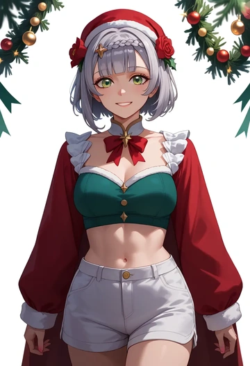 genshin impact,noelle_(genshin_impact),Christmas,red velvet shorts  - AI generated anime art