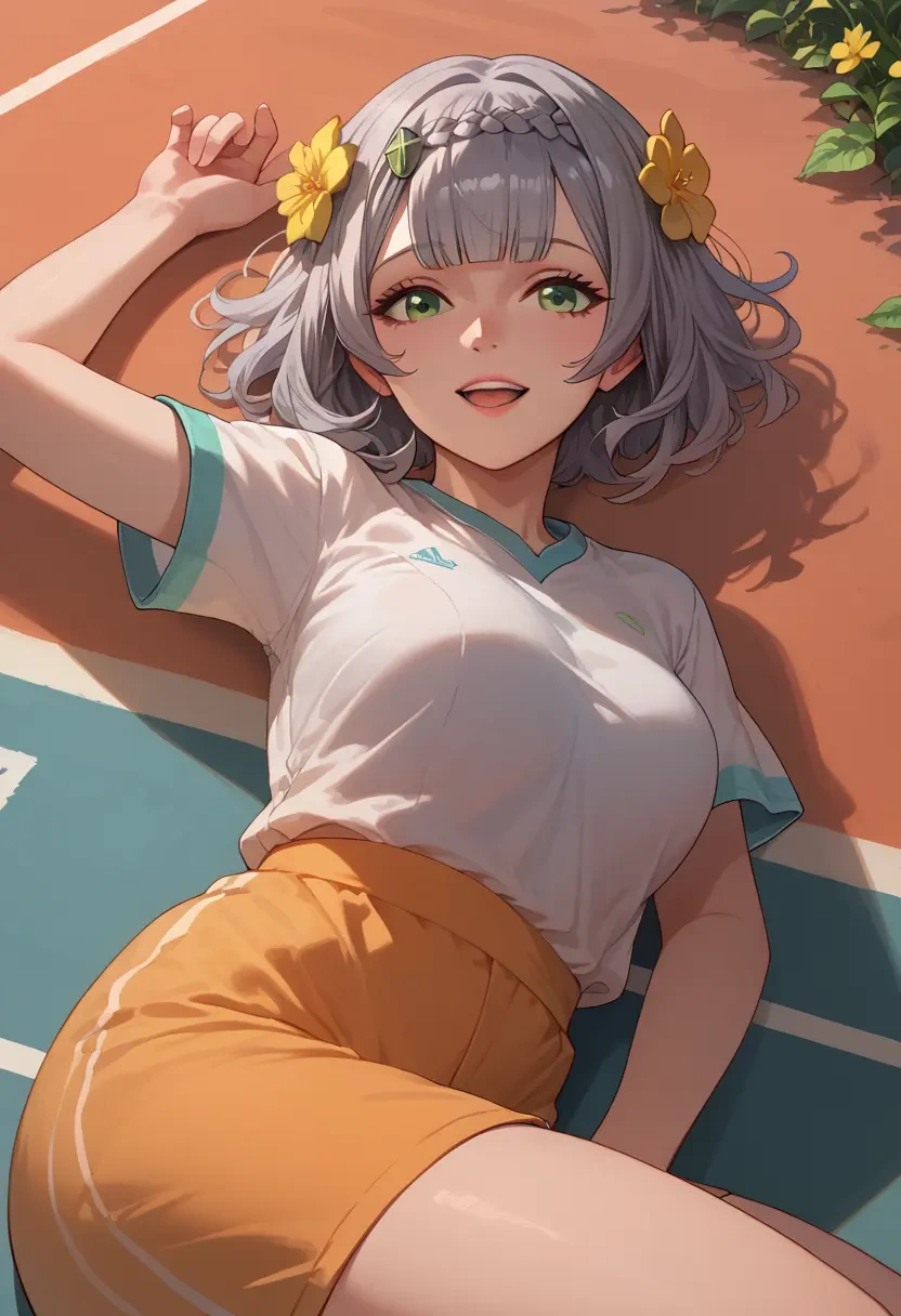 genshin impact,noelle_(genshin_impact),tennis polo,skort  - 