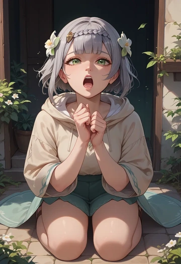 genshin impact,noelle_(genshin_impact),crop windbreaker,shorts  - AI generated anime art