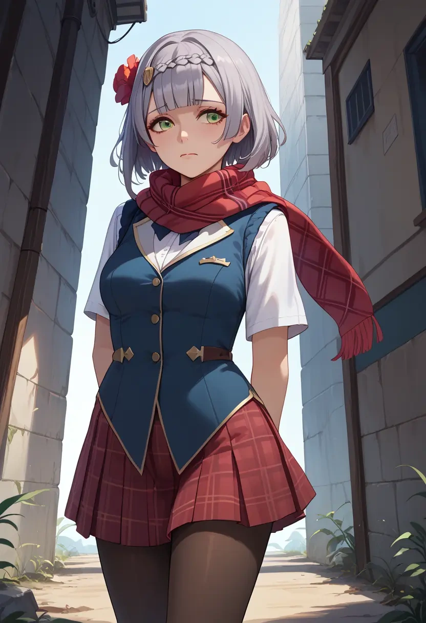 genshin impact,noelle_(genshin_impact),winter,student uniform,vest  - 