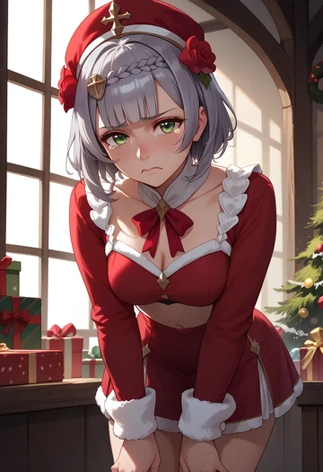 genshin impact,noelle_(genshin_impact),Christmas,skirt  - AI generated anime art