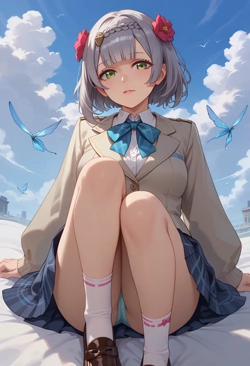 genshin impact,noelle_(genshin_impact),spring,student uniform,blazer  - AI generated anime art