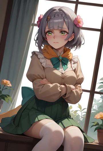 genshin impact,noelle_(genshin_impact),spring,student uniform,blouse  - AI generated anime art