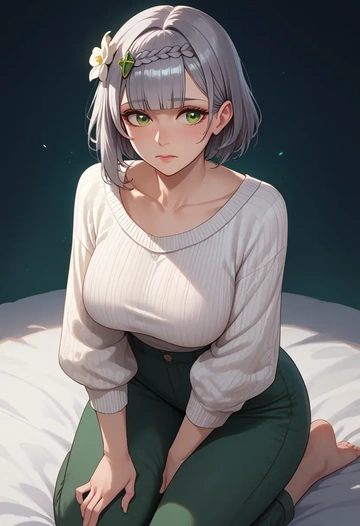 genshin impact,noelle_(genshin_impact),sweater  - AI generated anime art