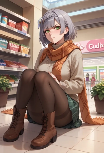 genshin impact,noelle_(genshin_impact),winter,student uniform,fur-lined parka  - AI generated anime art