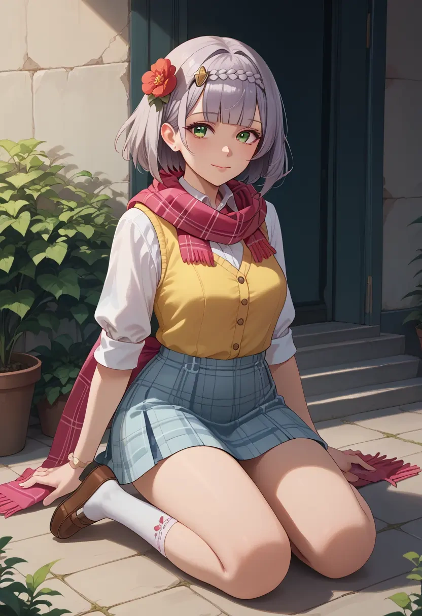 genshin impact,noelle_(genshin_impact),spring,student uniform,vest  - 