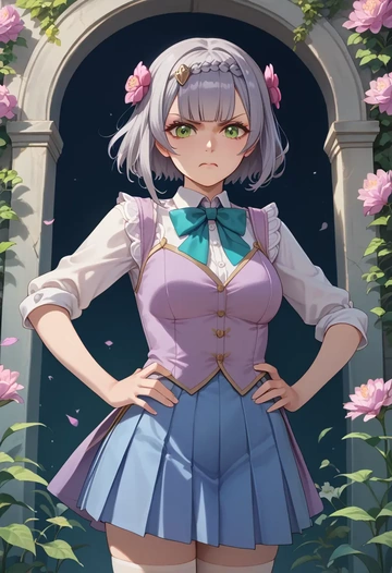 genshin impact,noelle_(genshin_impact),spring,student uniform,vest  - AI generated anime art