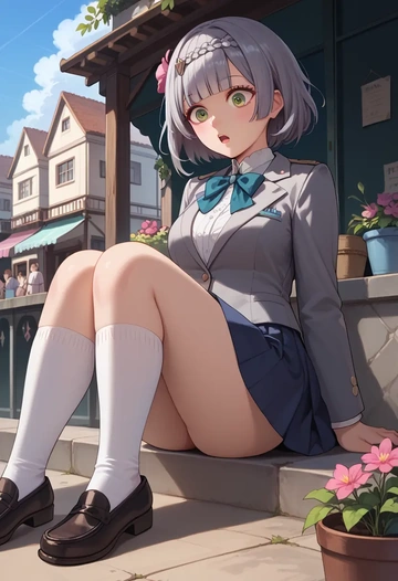 genshin impact,noelle_(genshin_impact),winter,student uniform,blazer  - AI generated anime art