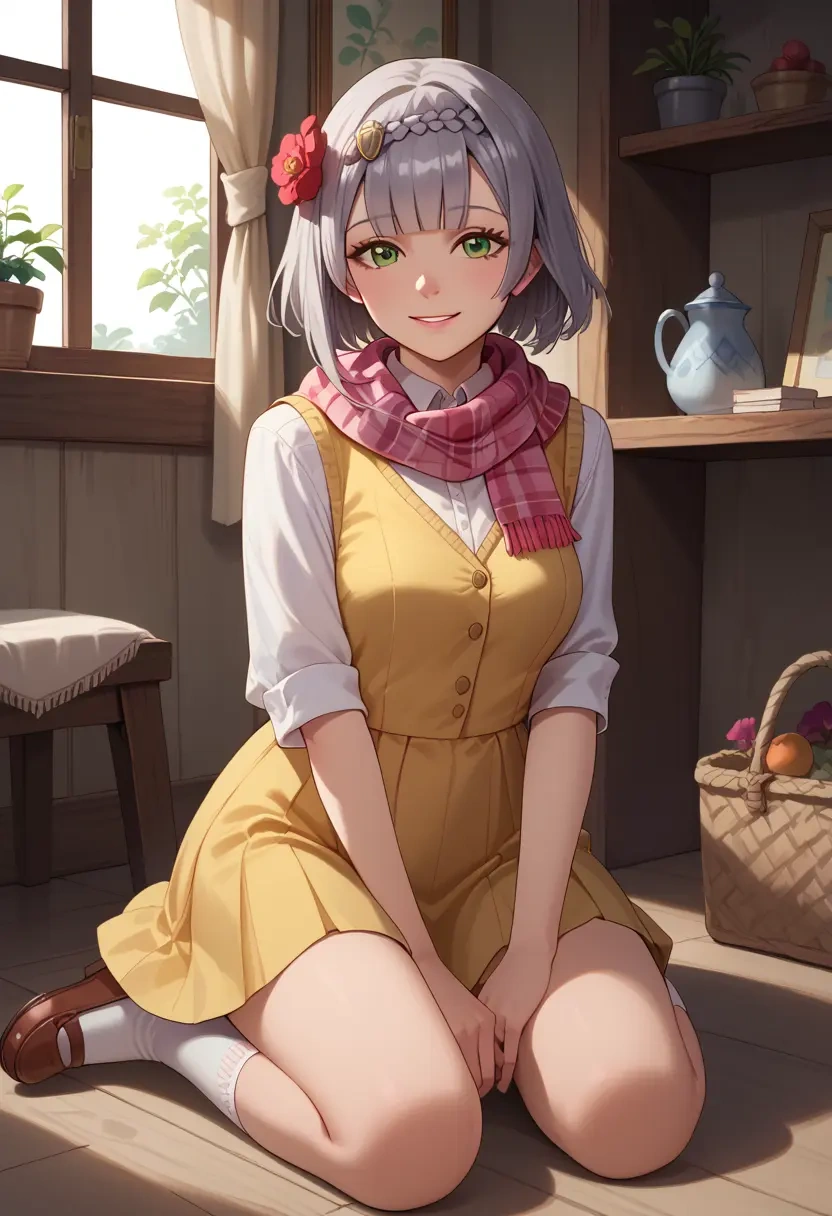 genshin impact,noelle_(genshin_impact),spring,student uniform,vest  - 