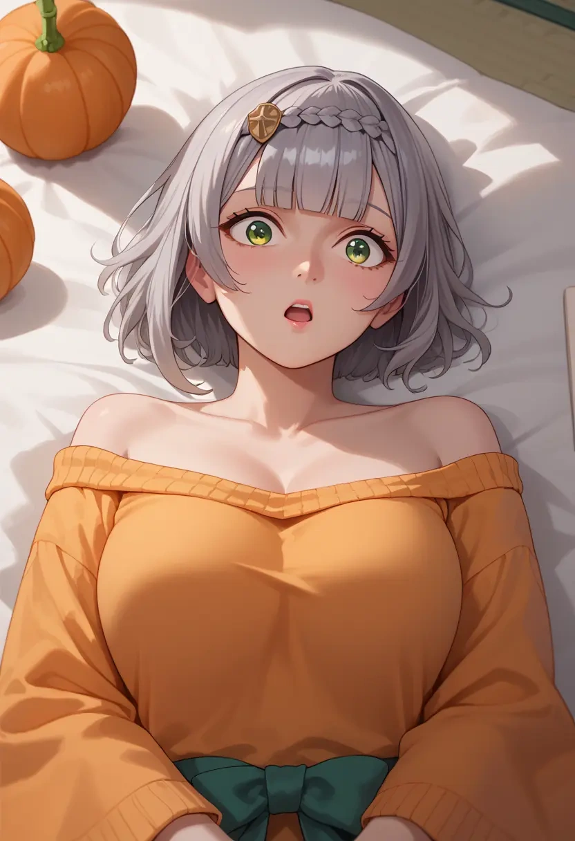 genshin impact,noelle_(genshin_impact),orange,sweater  - 