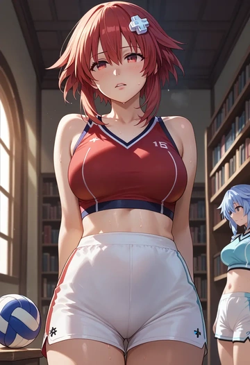 neptune_(series),noire_(neptunia),volleyball uniform  - AI generated anime art