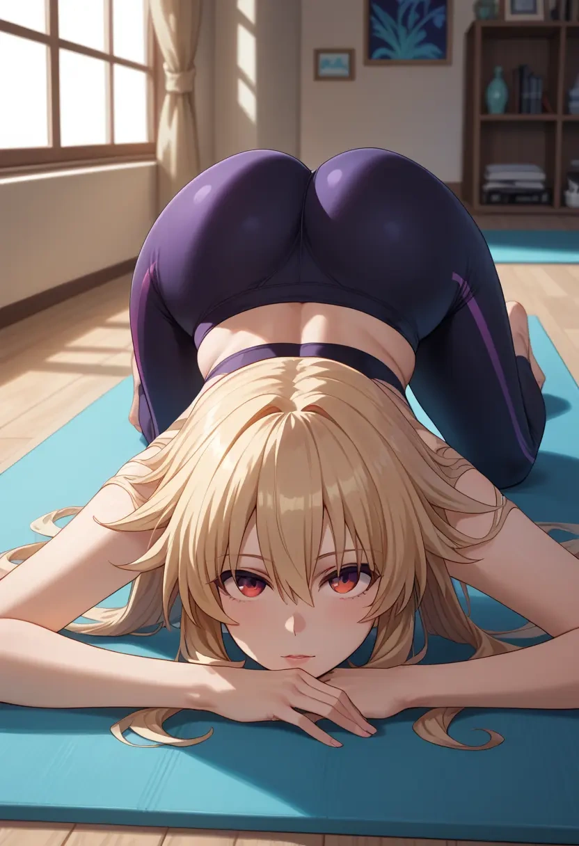 neptune_(series),noire_(neptunia),yoga, face_down_ass_up,sexy  - 