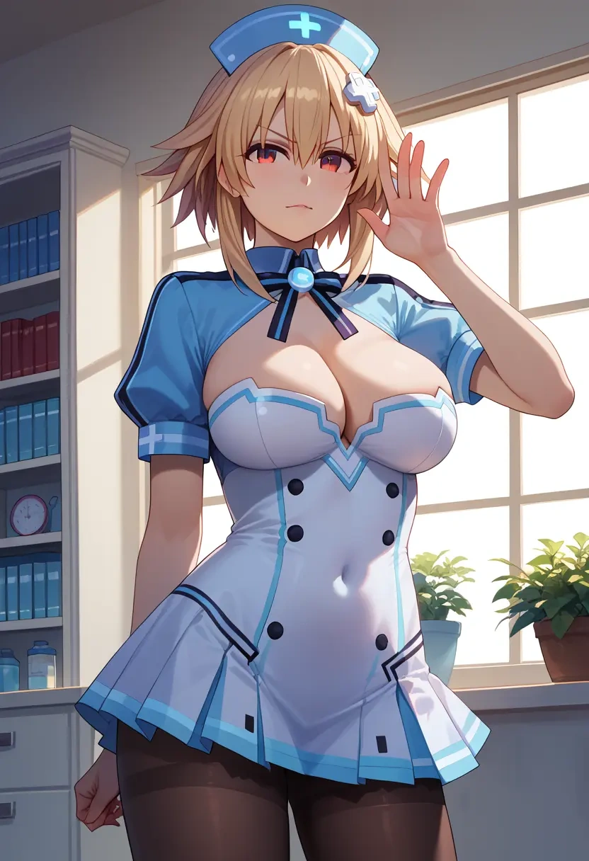 neptune_(series),noire_(neptunia),nurse, pantyhose,mini skirt  - 