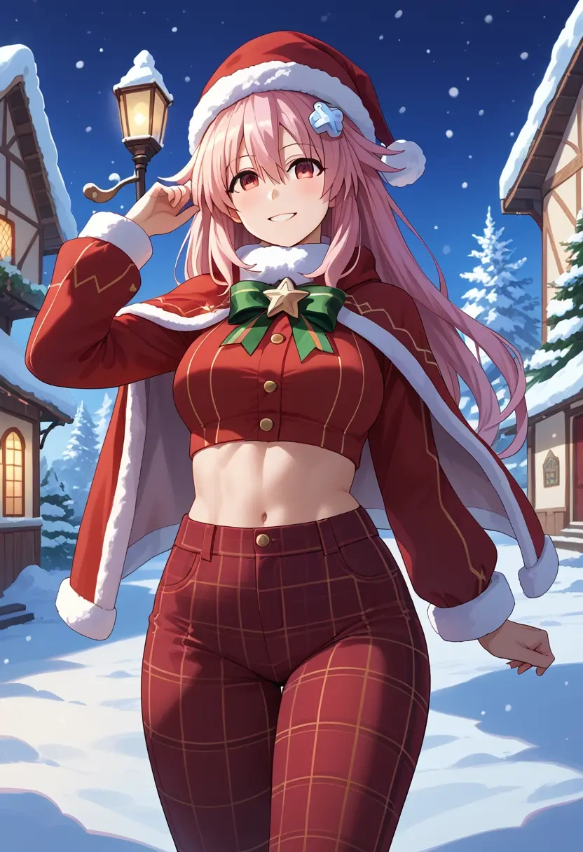 neptune_(series),noire_(neptunia),Christmas,plaid trousers  - 