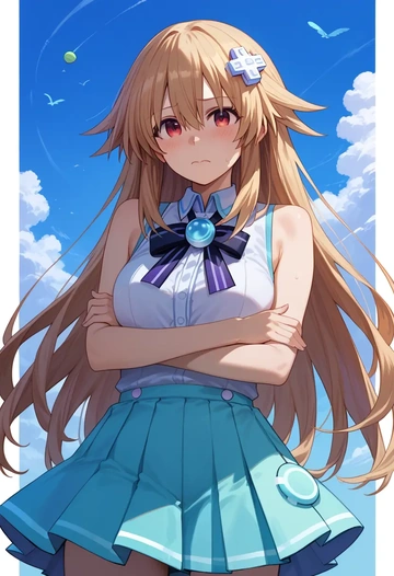 neptune_(series),noire_(neptunia),tennis dress,visor,trainers  - AI generated anime art