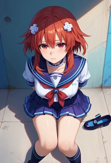 neptune_(series),noire_(neptunia),sailor, uniform  - AI generated anime art