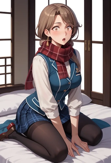 kantai_collection,non-human_admiral_(kancolle),winter,student uniform,vest  - AI generated anime art