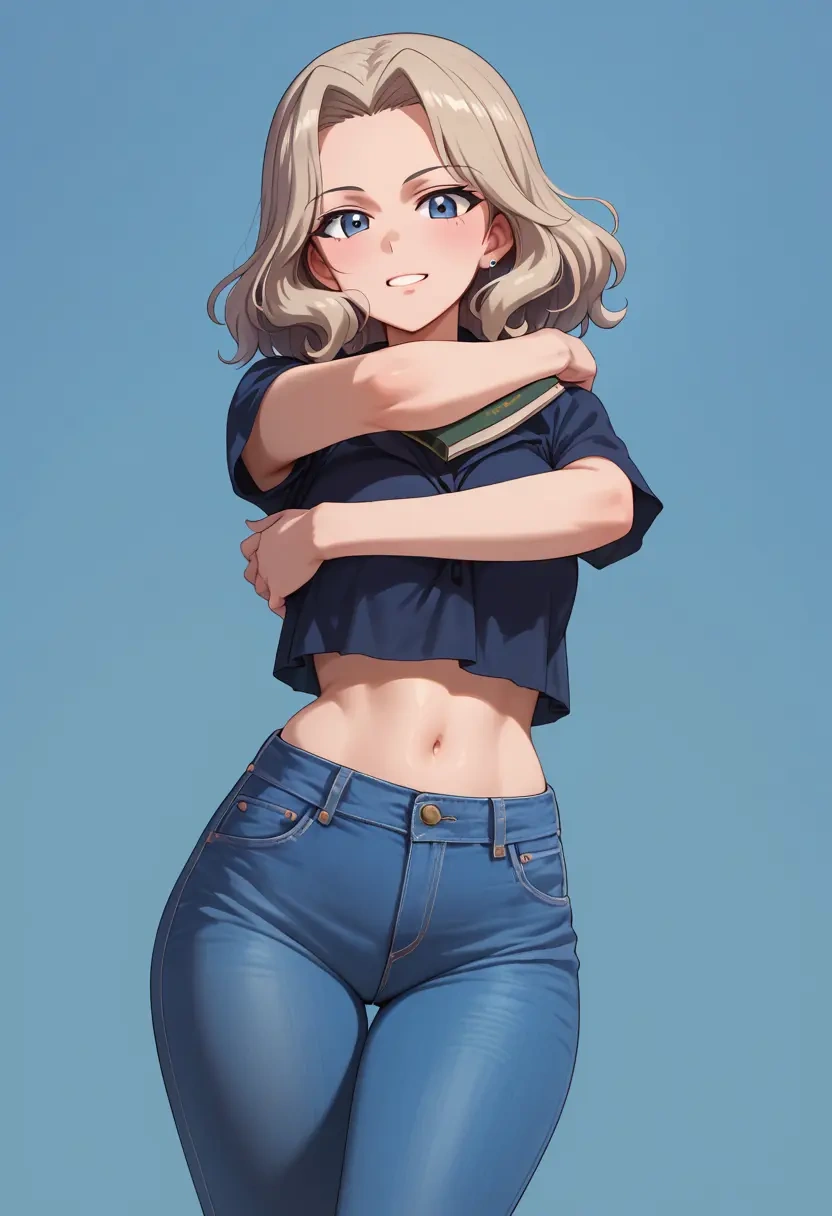 girls_und_panzer,nonna_(girls_und_panzer),crop top  - 