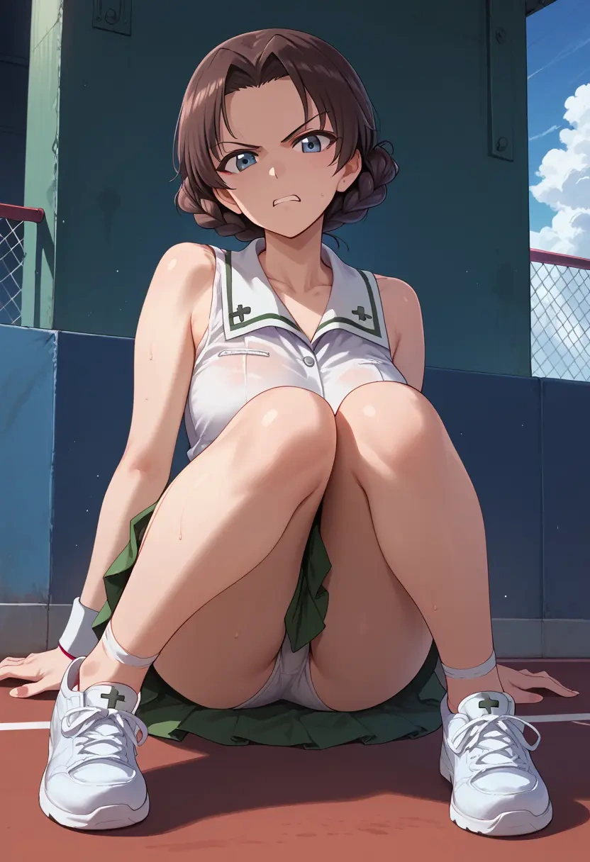 girls_und_panzer,nonna_(girls_und_panzer),tennis skirt  - 